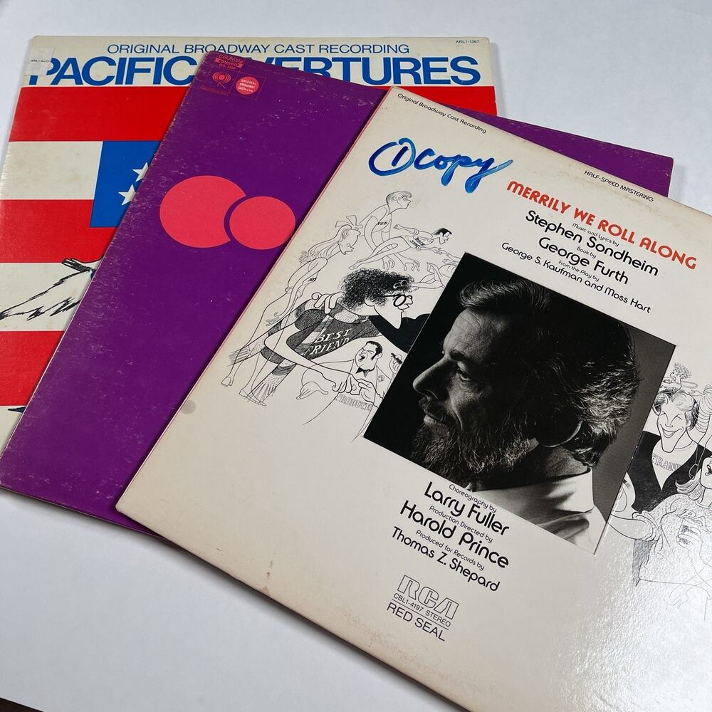 Stephen‎ Sondheim Vinyl Record Lot Merrily We Roll / Company / Pacific Overtures